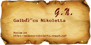 Galbács Nikoletta névjegykártya